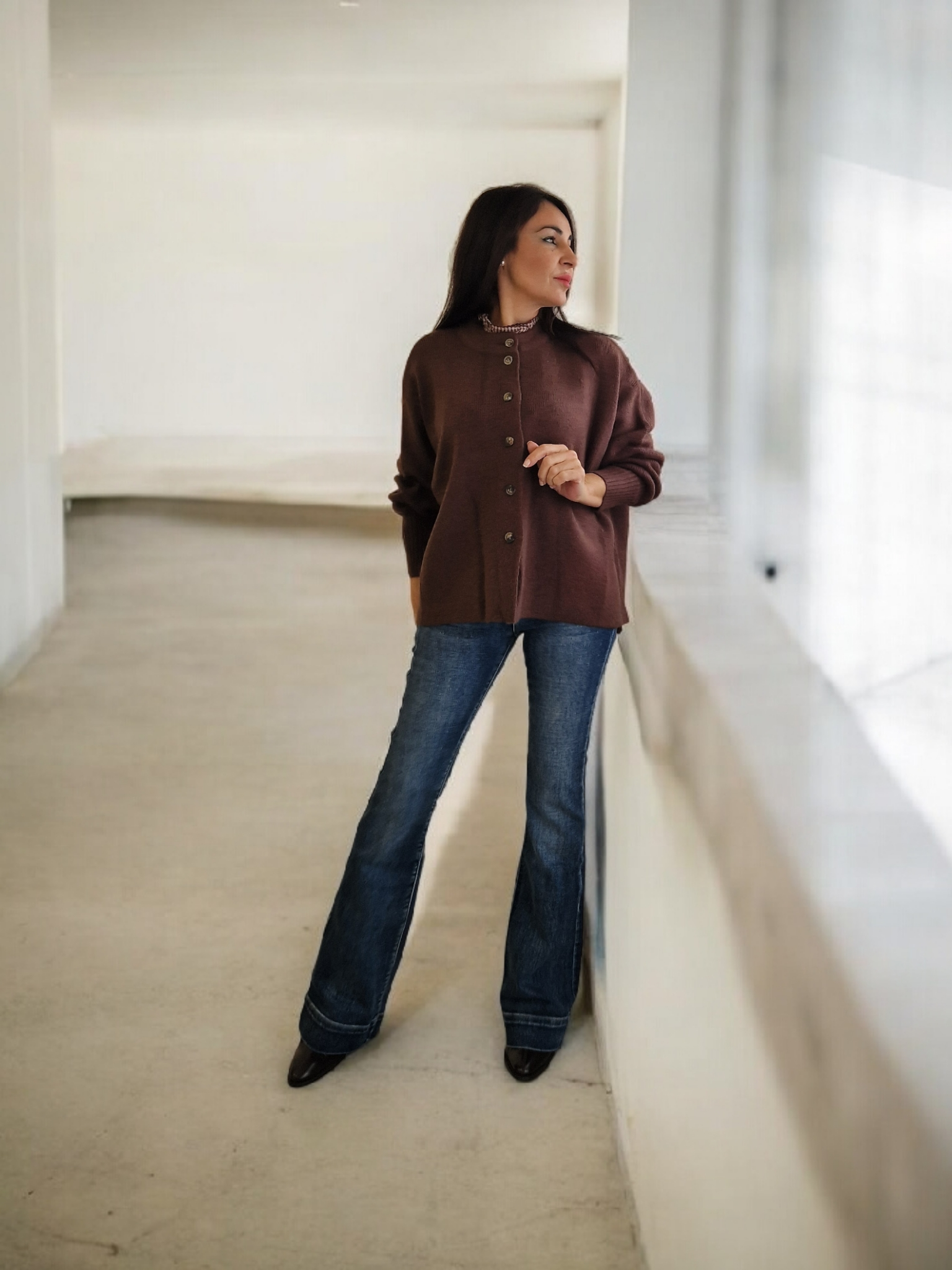 Chaqueta punto marrón chocolate 