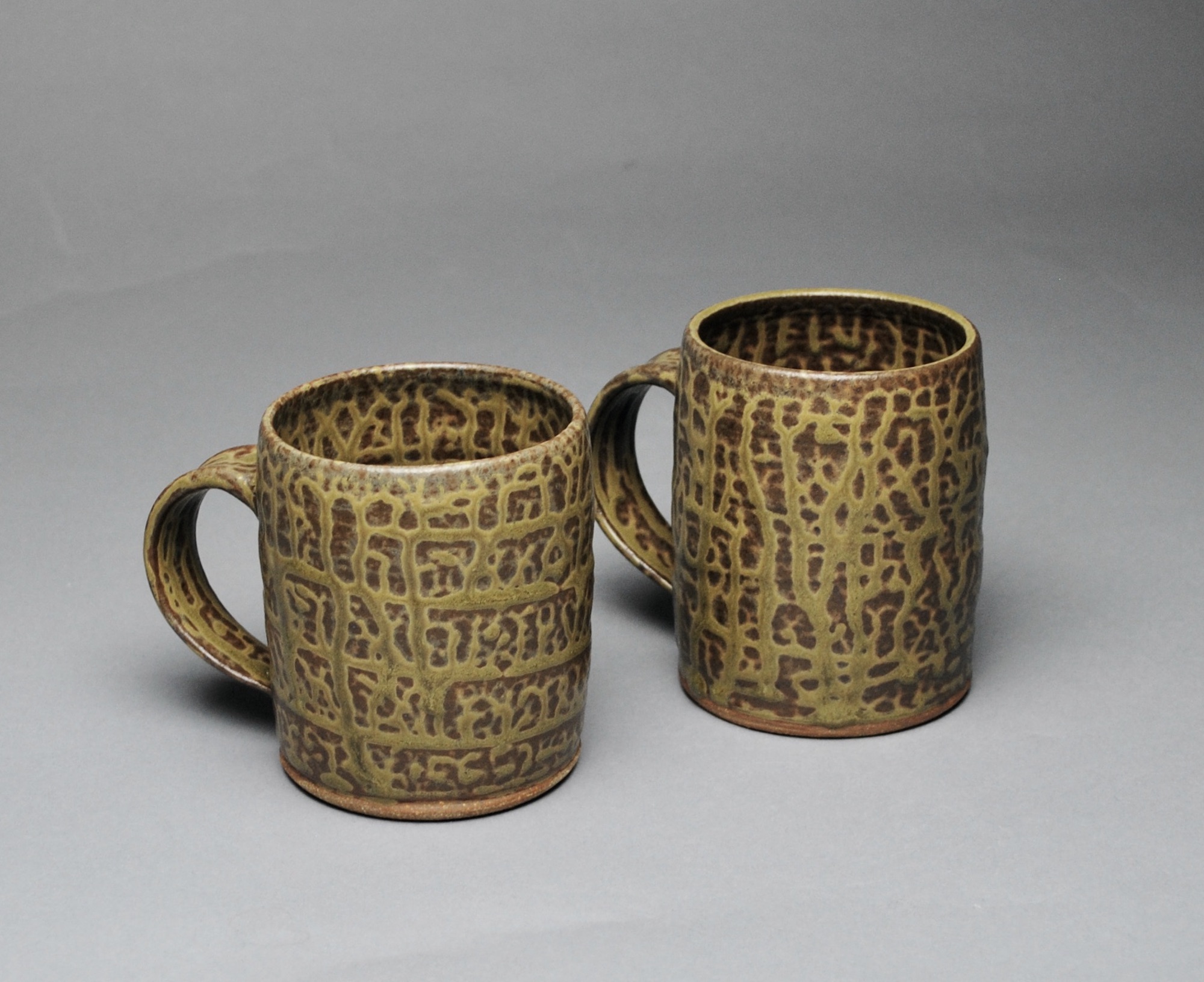 Handmade Stoneware Mugs set of Two Y 58