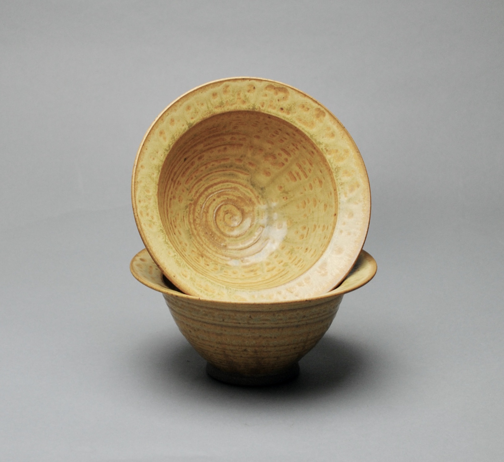 Handmade Bowls Stoneware set of Two Y 74