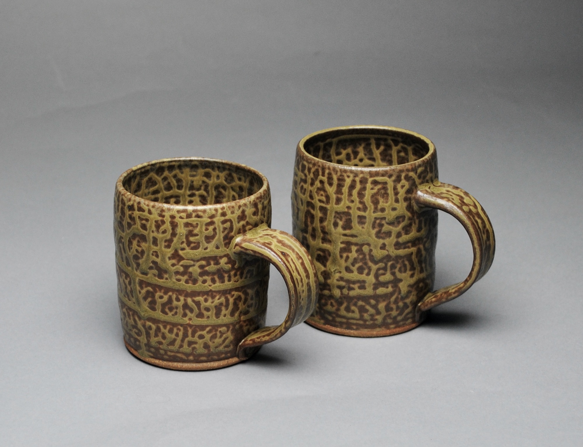Handmade Stoneware Mugs set of Two Y 58
