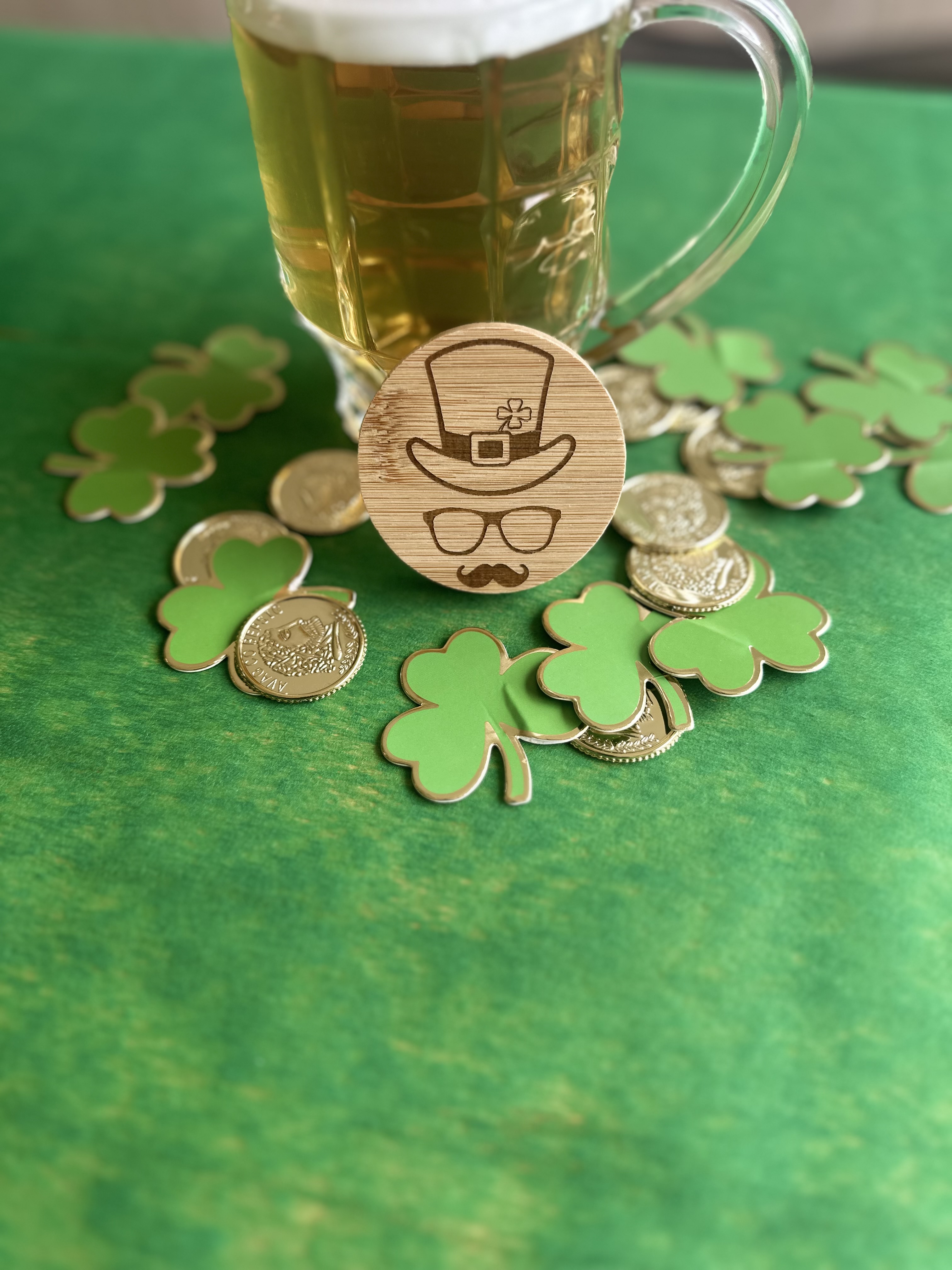 Lot Saint Patrick - 2 sous-verres en liège + 1 décapsuleur 