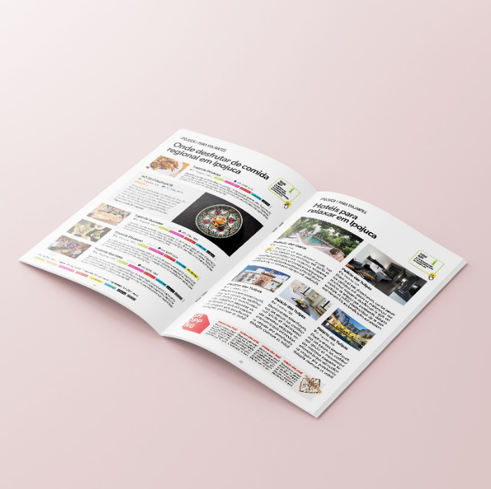 Anúncio na revista impressa e digital