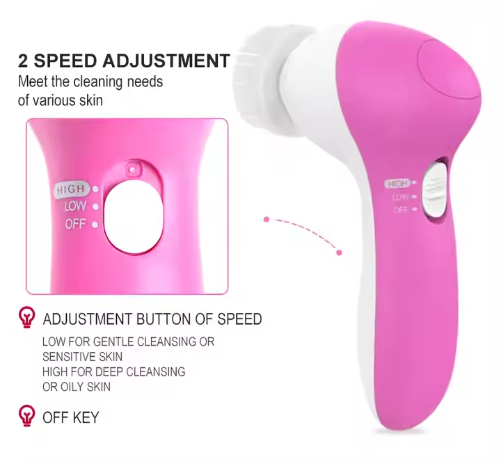 Cepillo limpíador  facial eléctrico 5 en 1