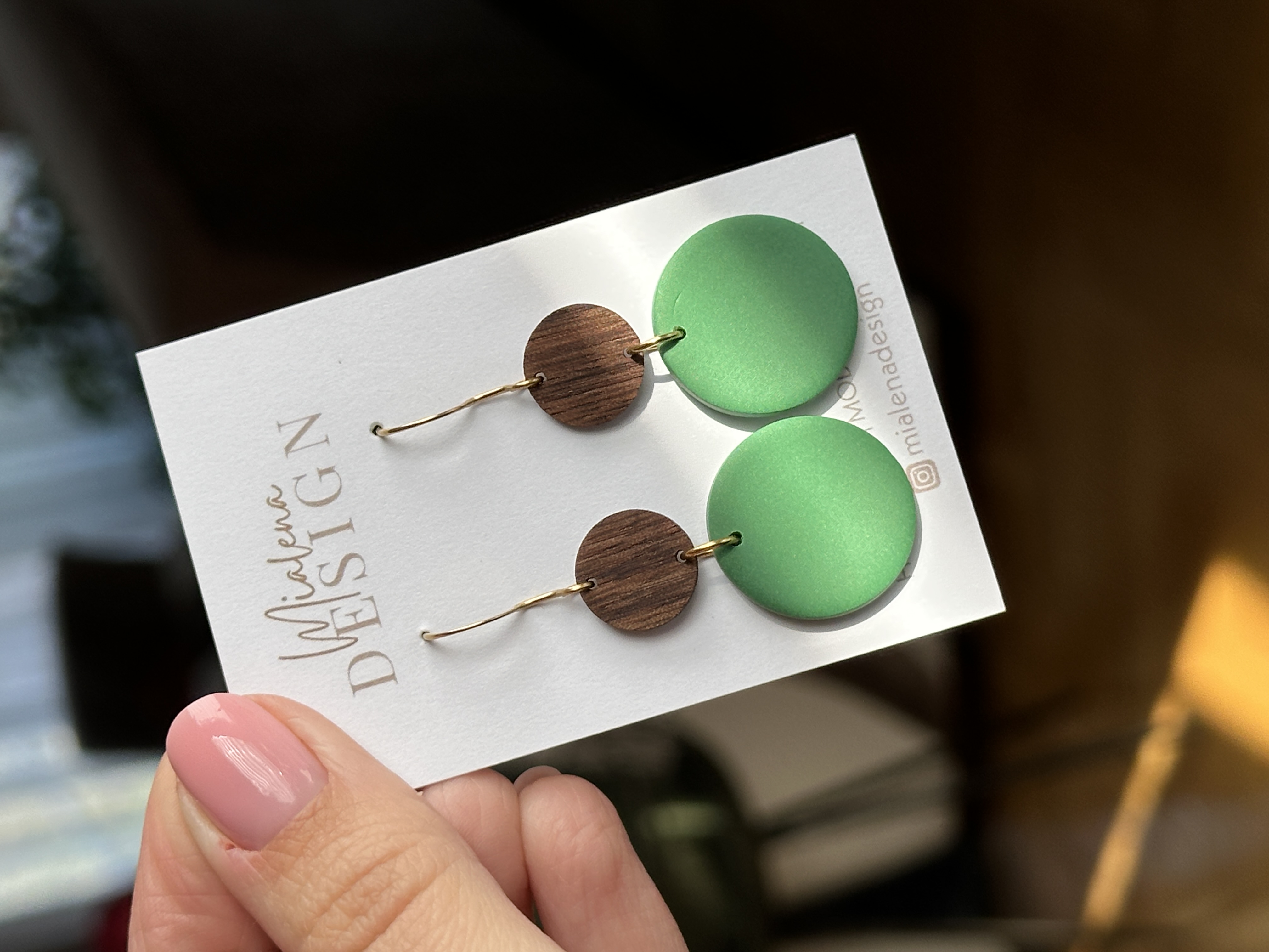 Ohrringe Holz & Grün