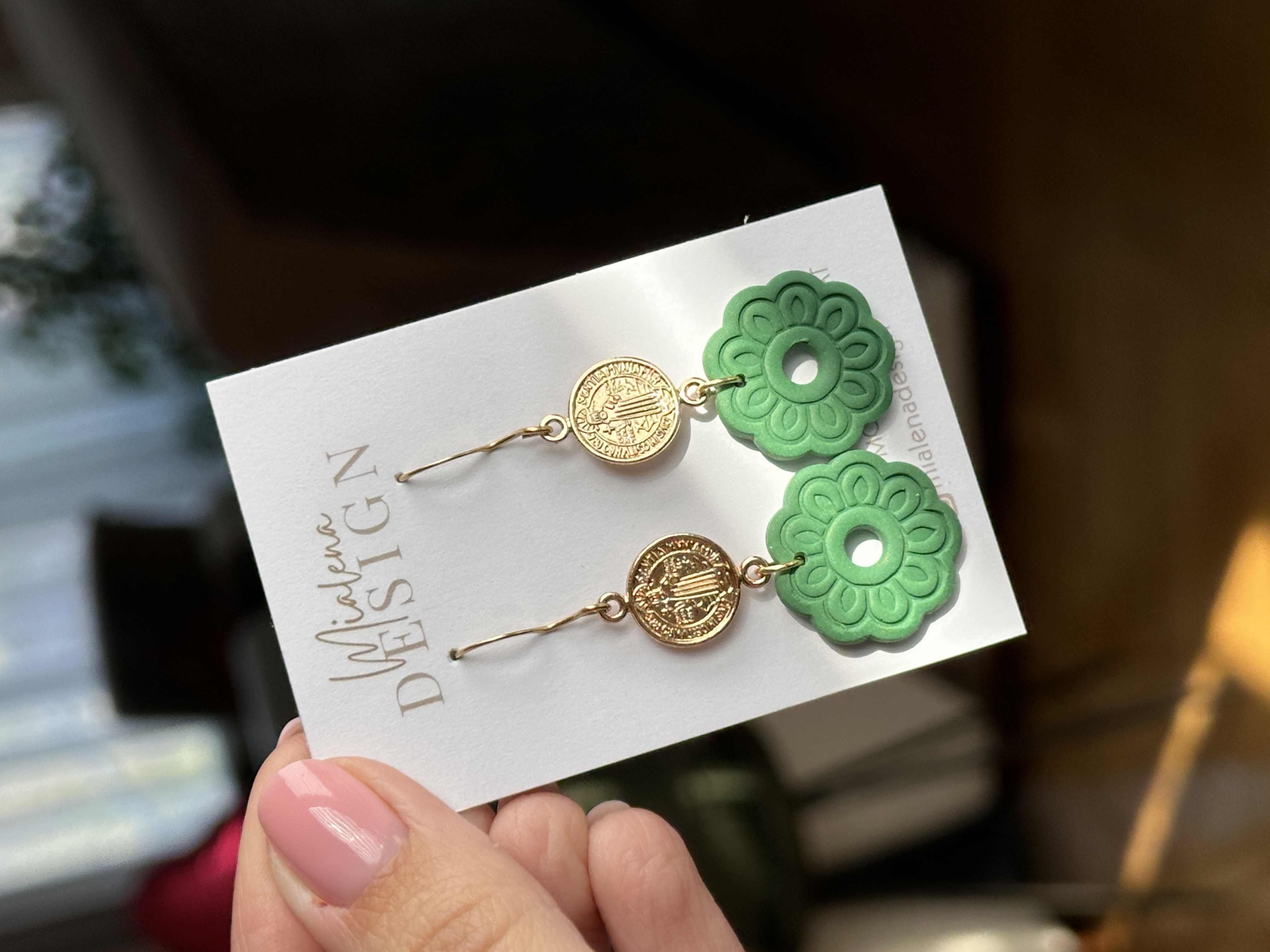 Grüne Blüten Ohrringe