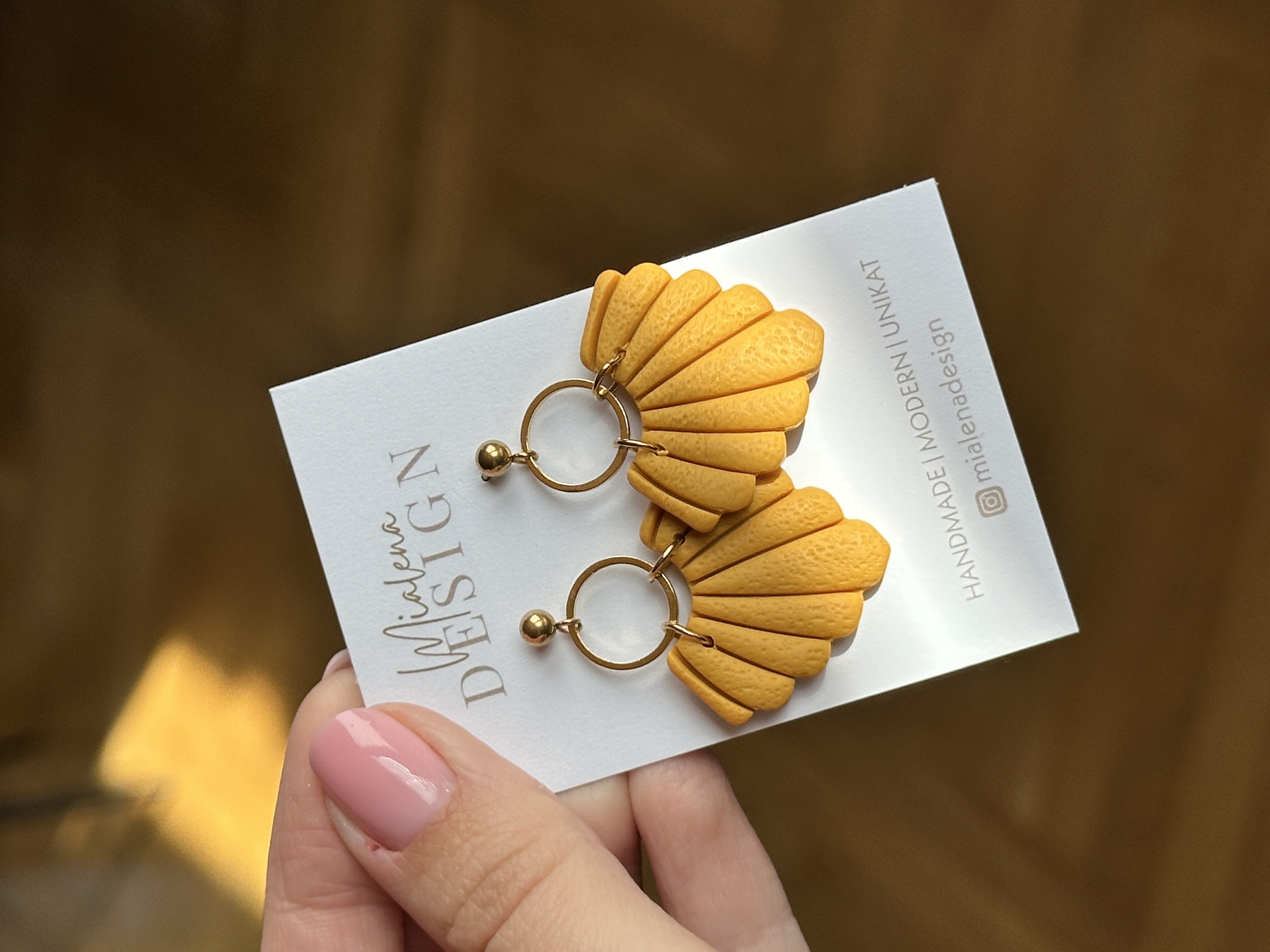 Handgefertigte Ohrringe Gelb