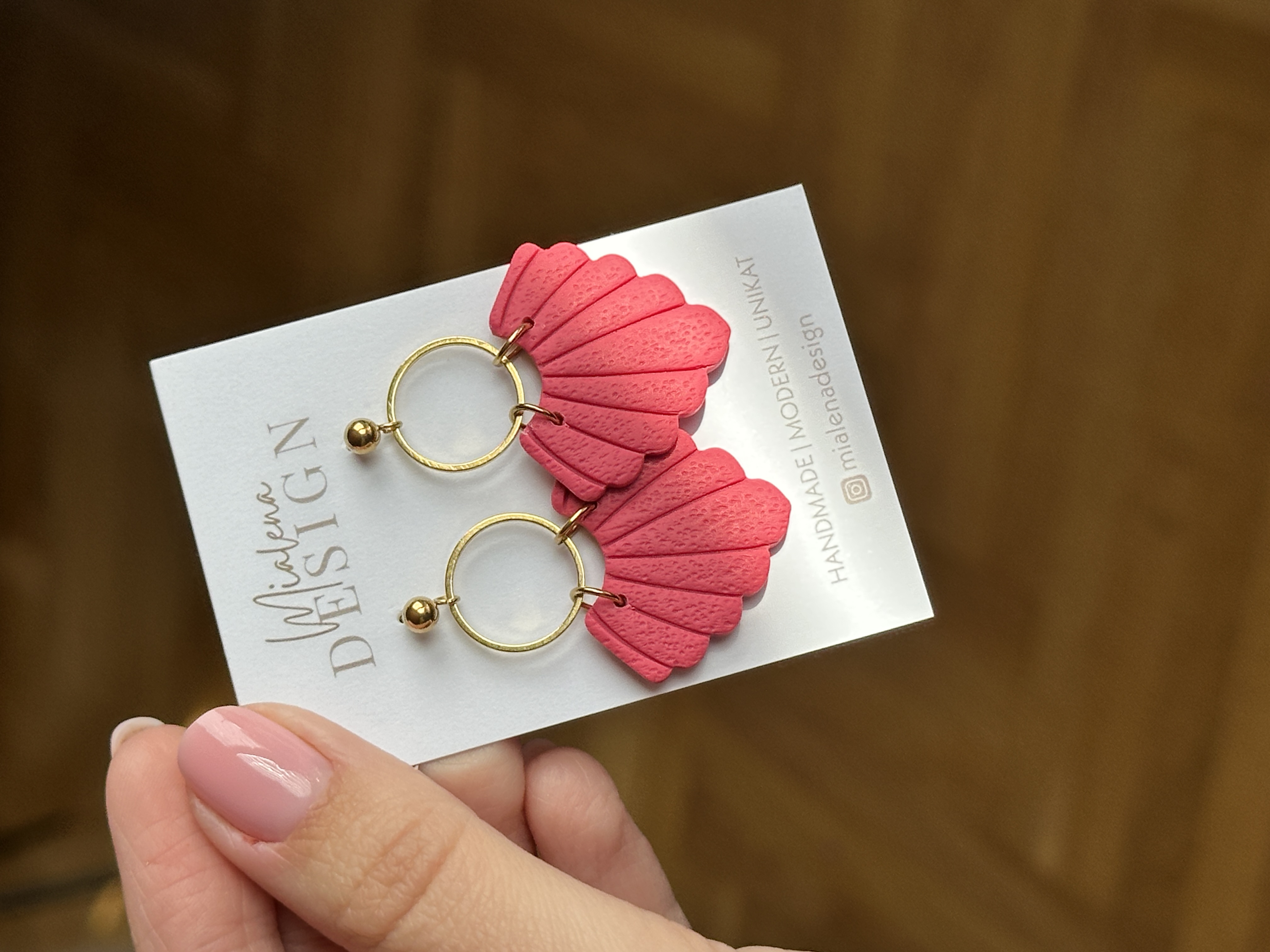 Handgemachte Ohrringe Pink