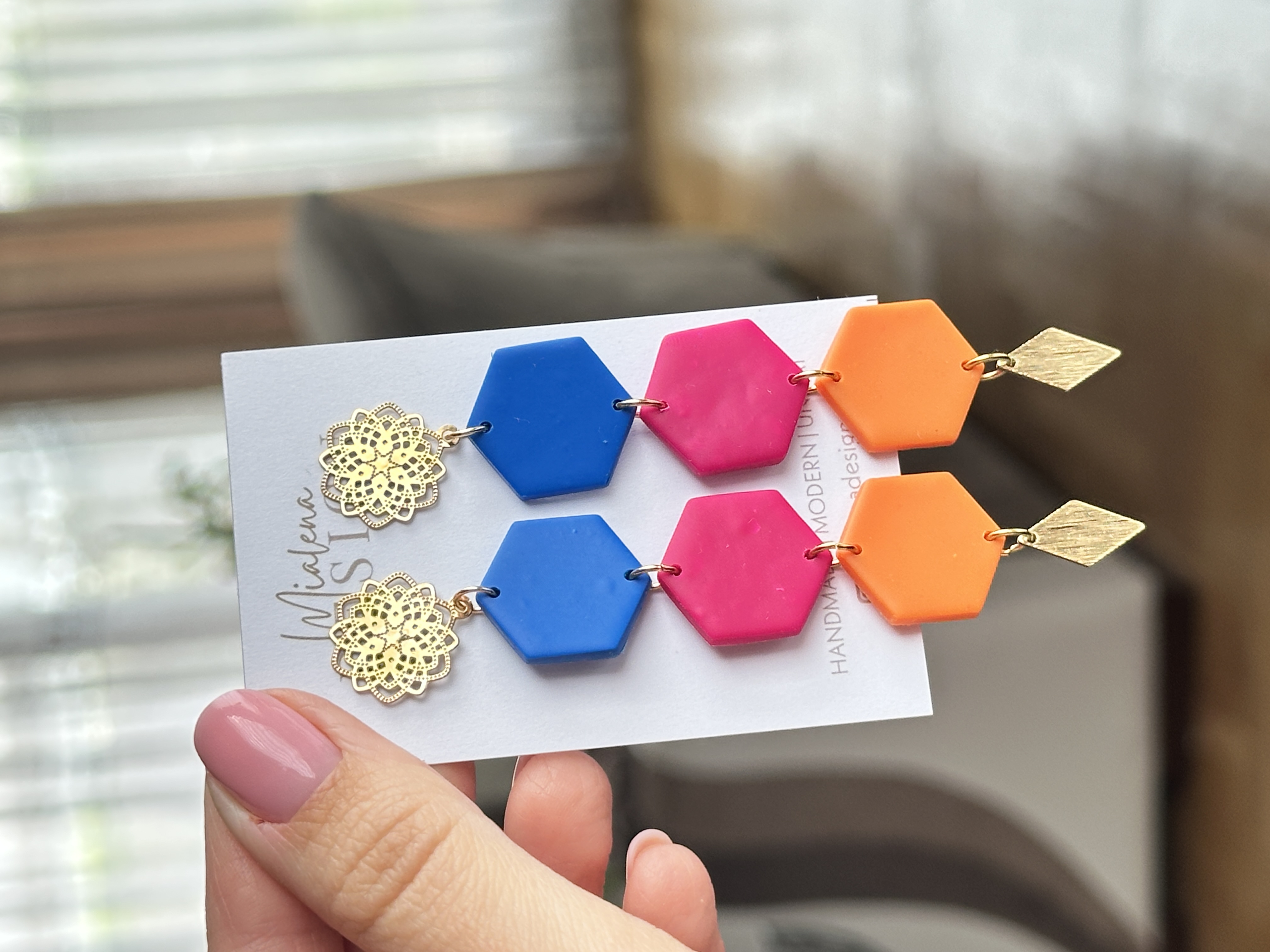 Bunte geometrische Ohrringe