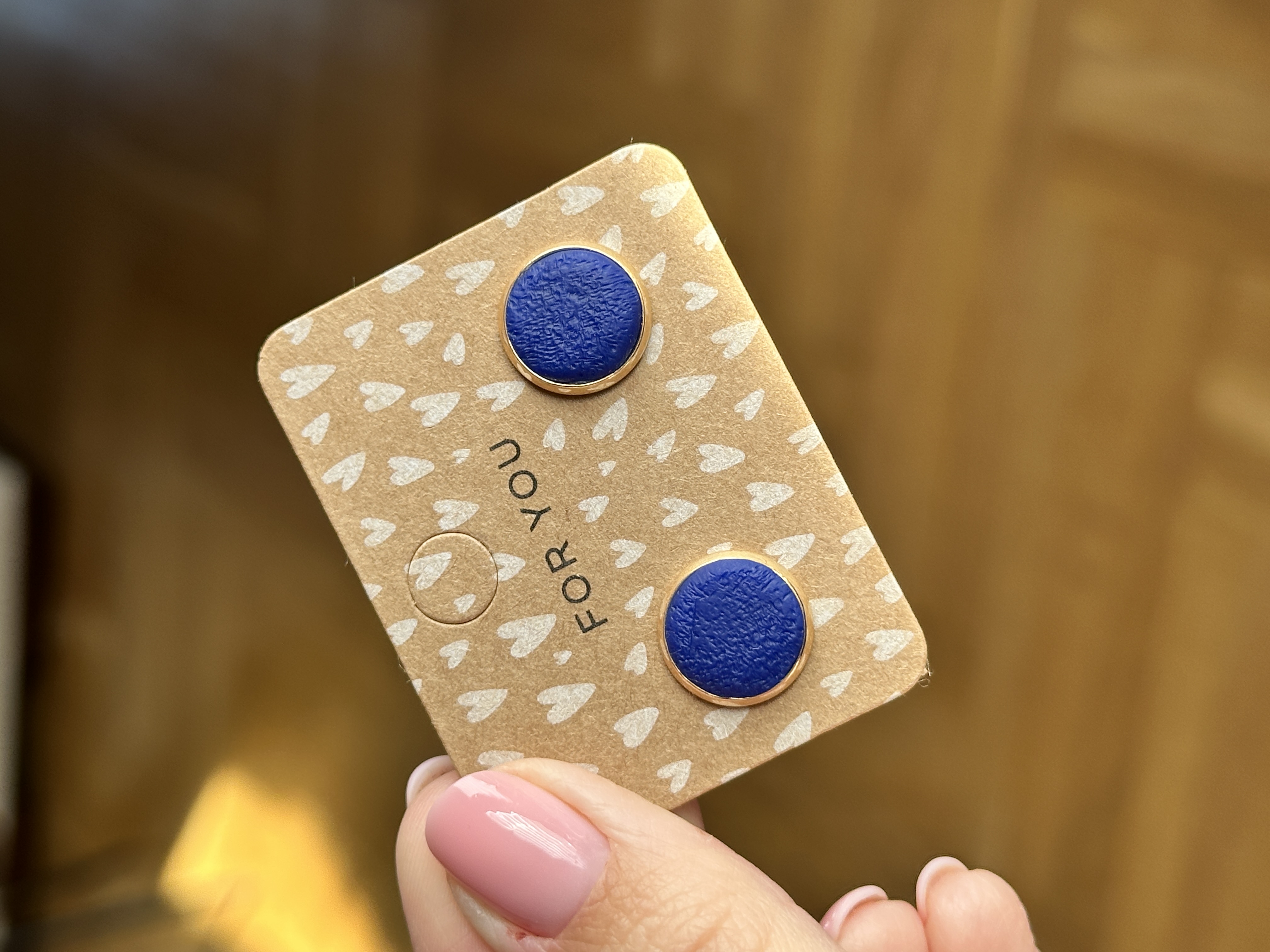 Blaue Creolen Ohrstecker