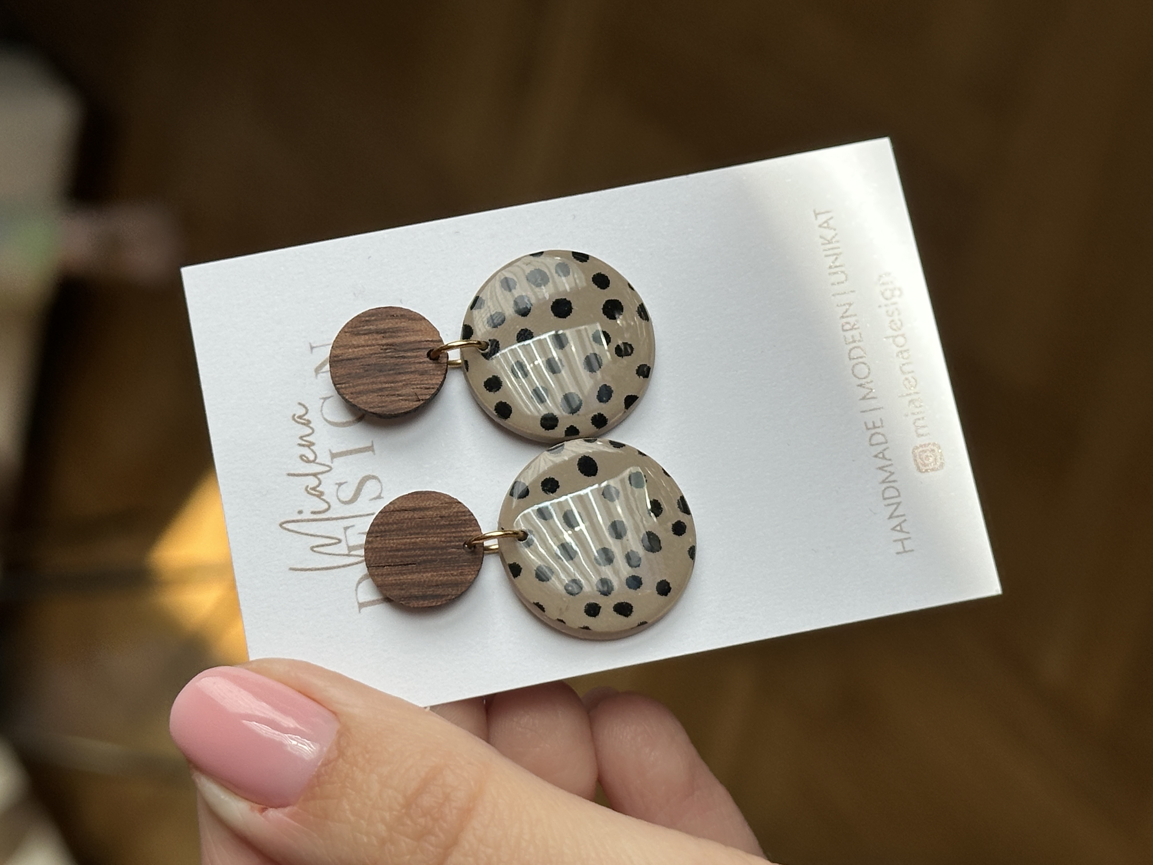 Statement-Ohrringe Holz & Muster