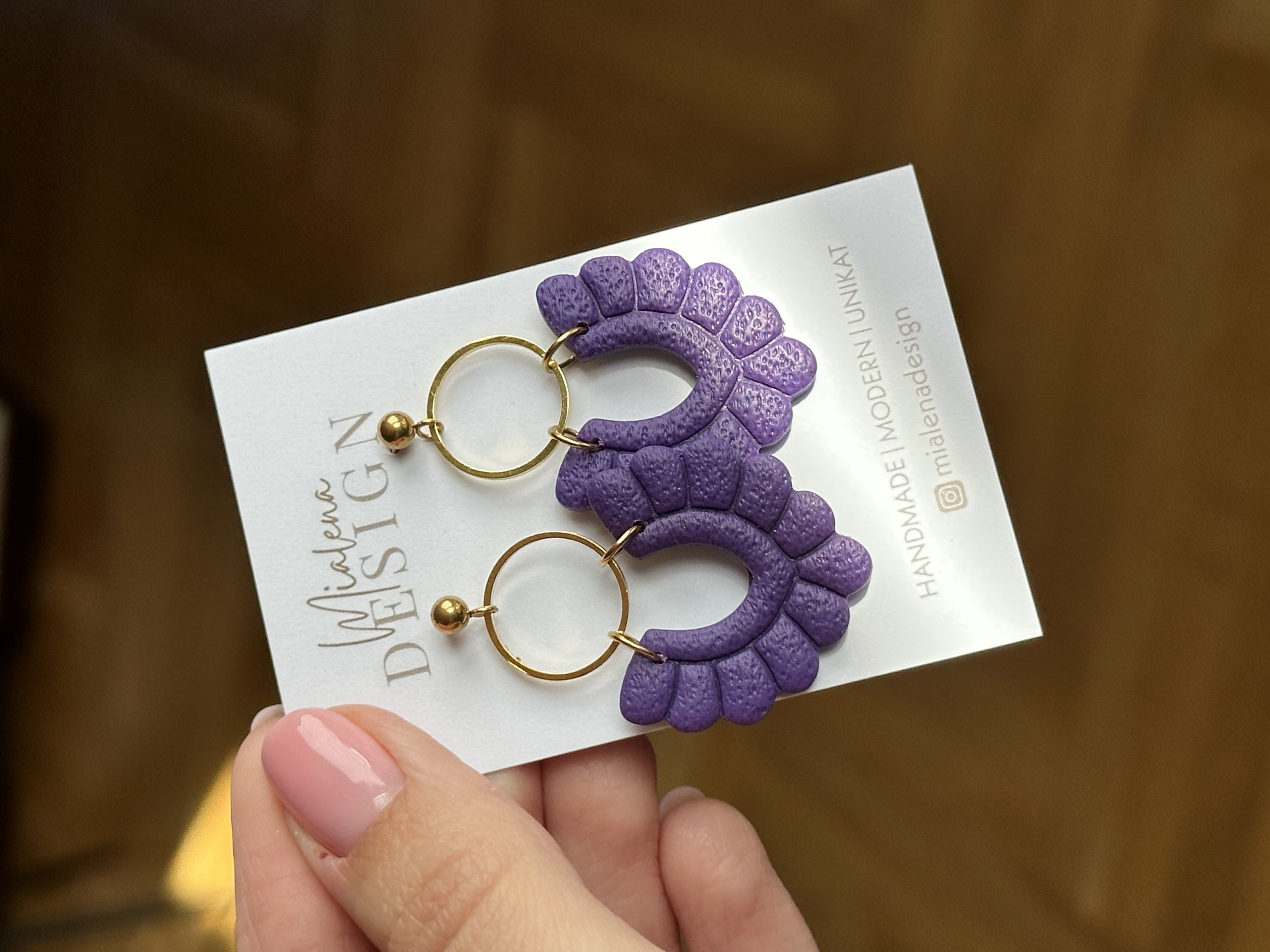 Handgemachte Ohrringe Lila