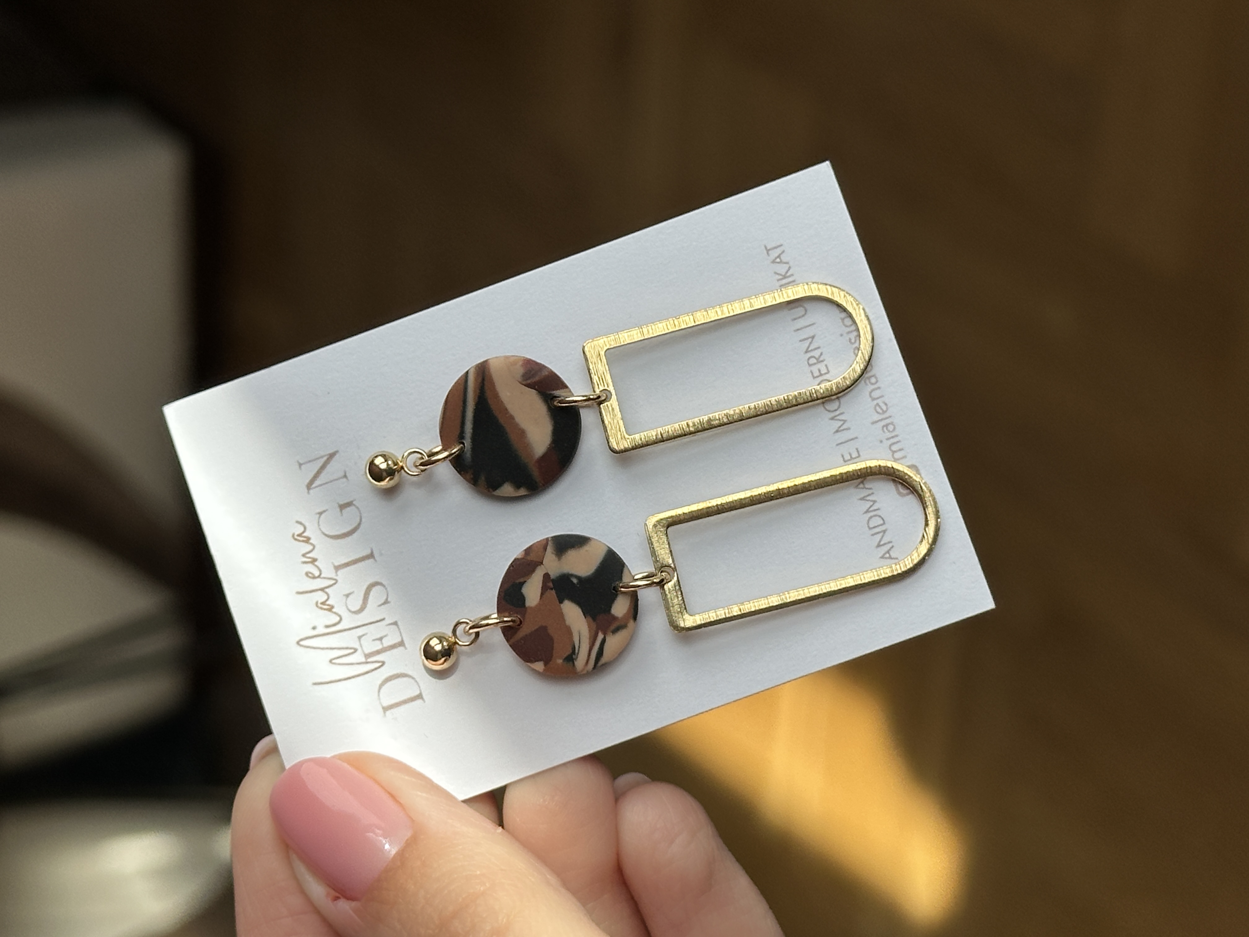 Handgemachte Ohrringe mit geometrischem Design Einzelstück