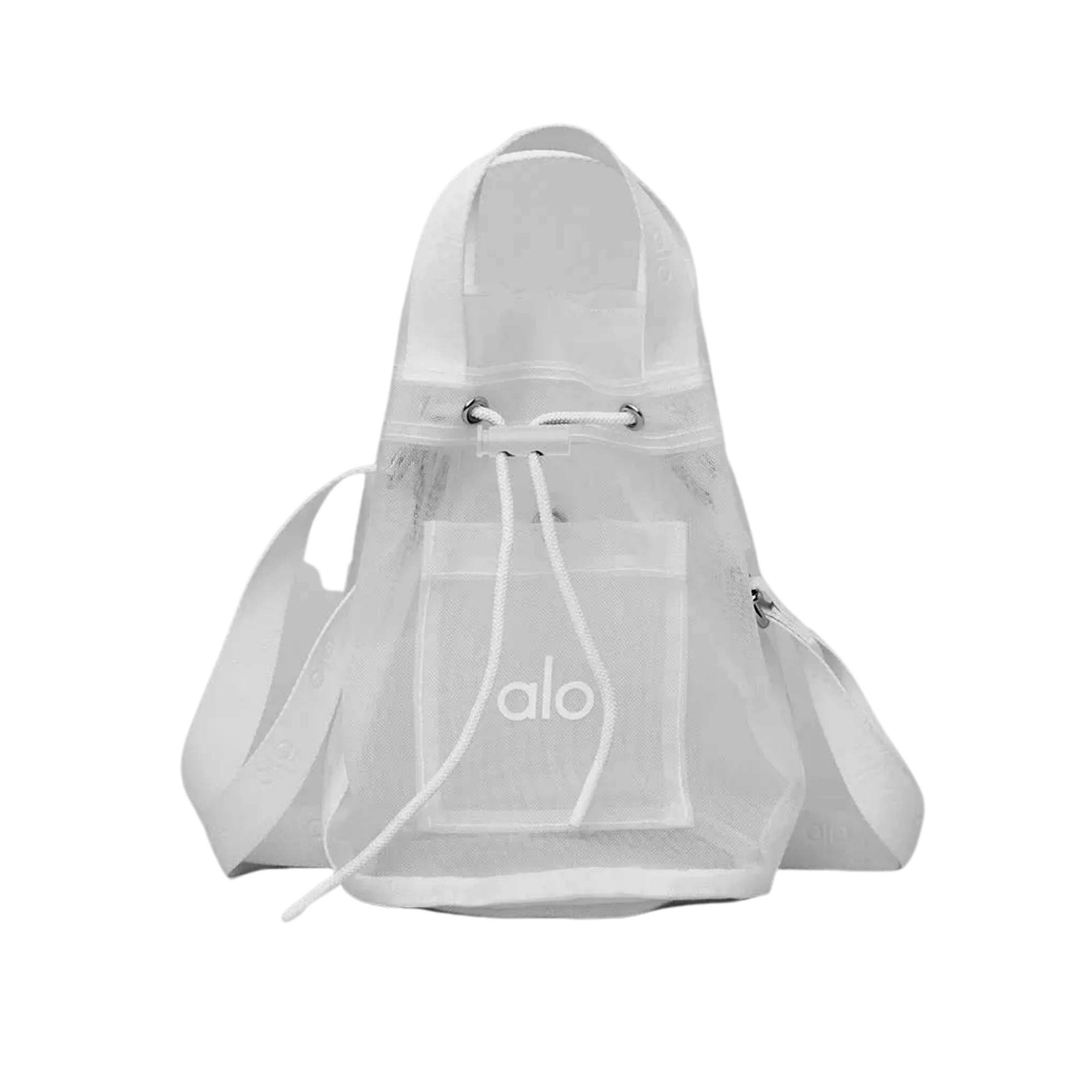 Alo Yoga Sheer Cross Body Bucket Bag- White 