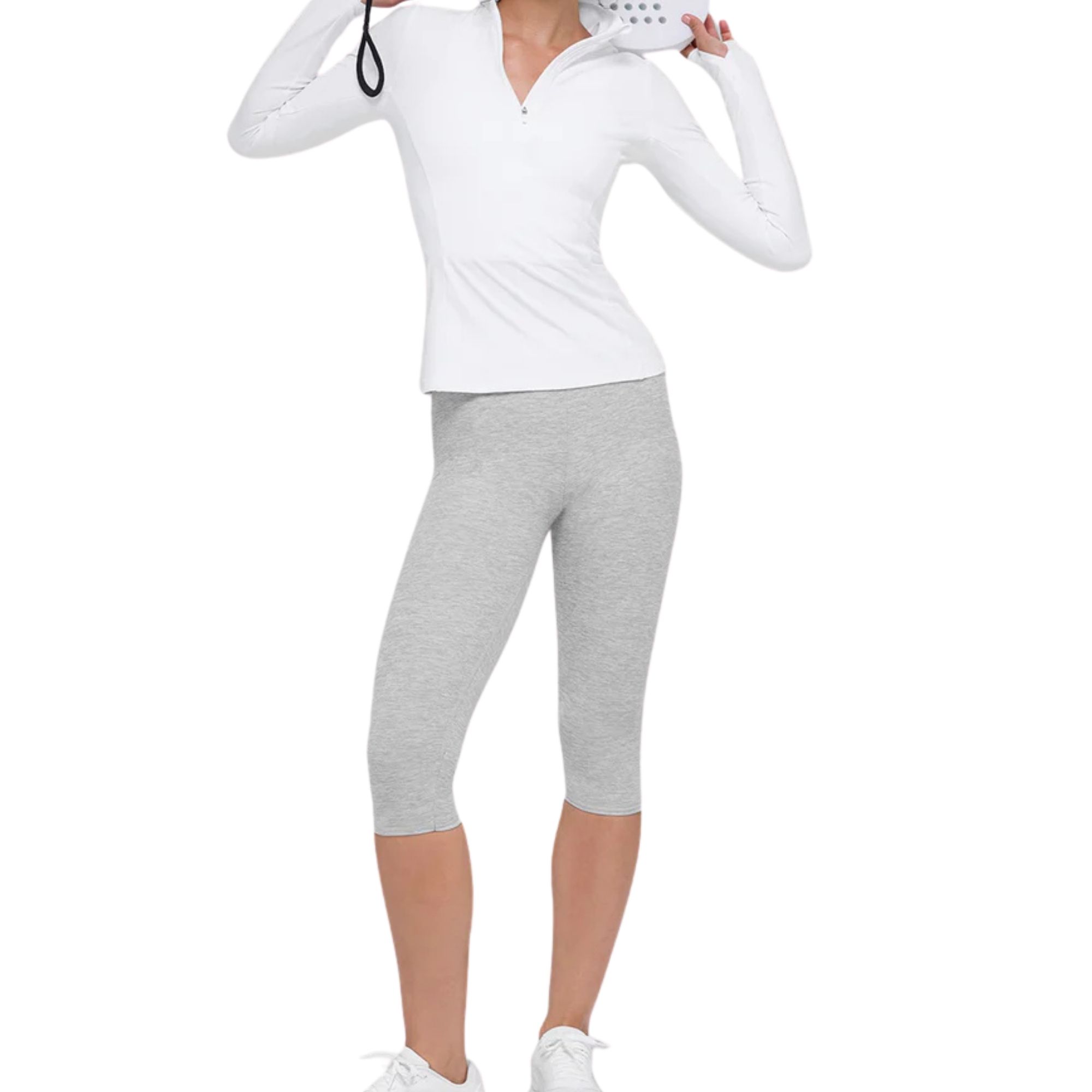 Alo Yoga Alosoft 1/2 Zip Rapid Pullover- White