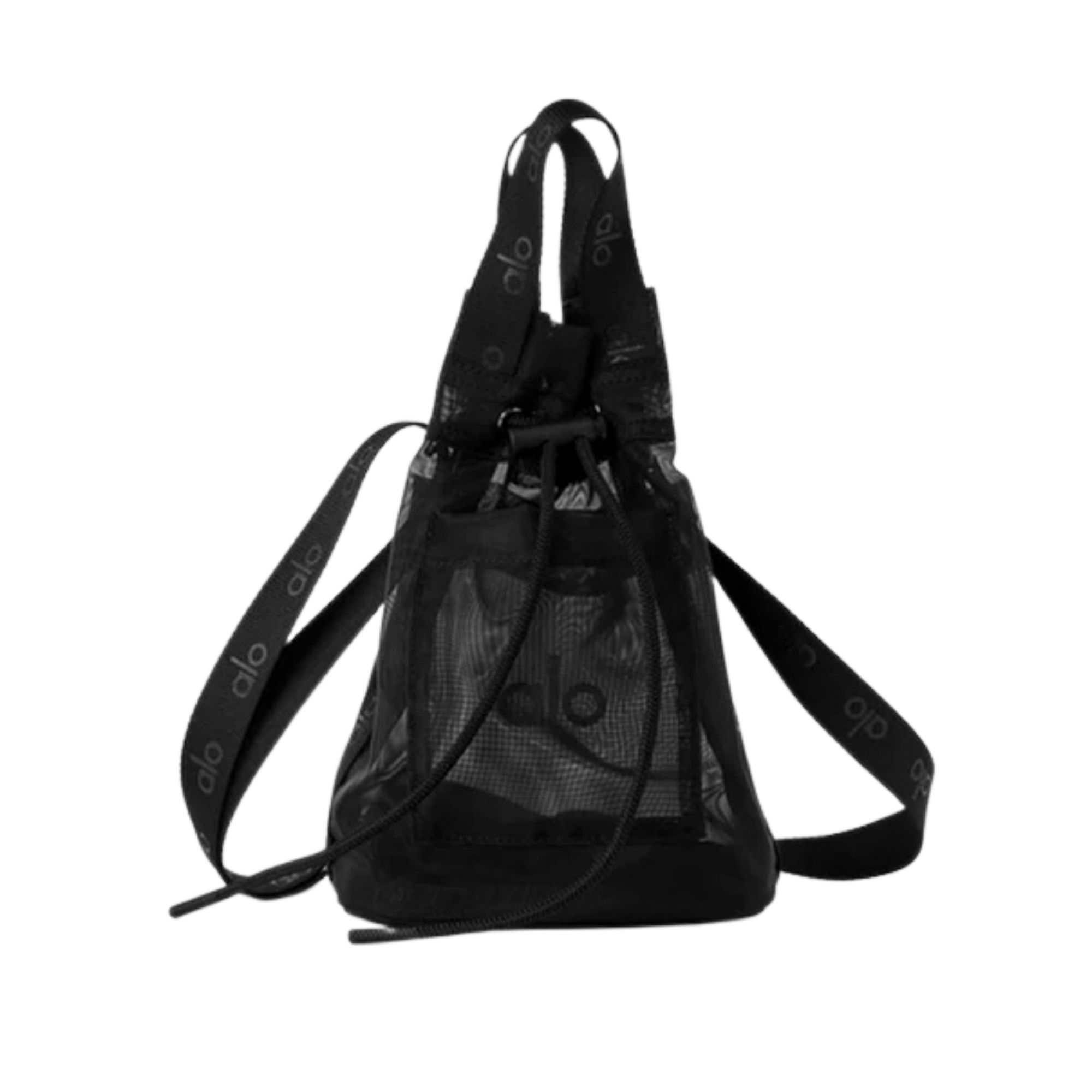 Alo Yoga Sheer Cross Body Bucket Bag- Black 