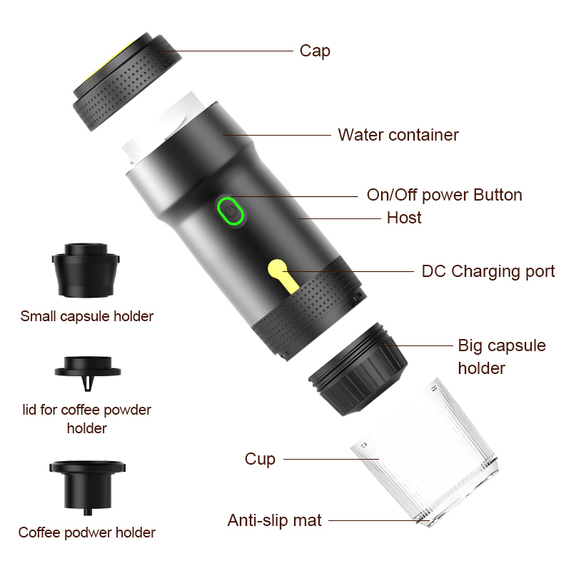 Capsula calentadora  portatil de cafe para cafe expreso