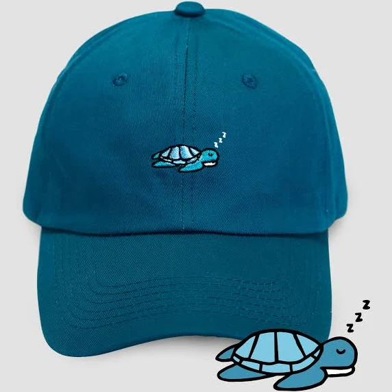 Sleeping Turtle Embroidered Cap
