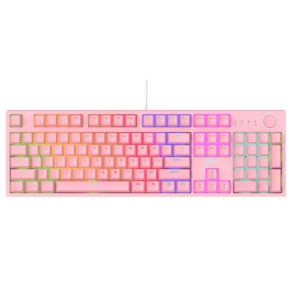 Teclado mecánico RGB rosa
