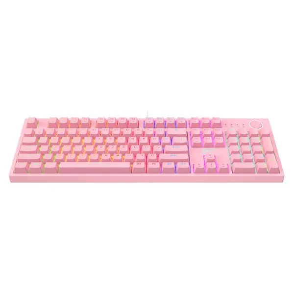 Teclado mecánico RGB rosa