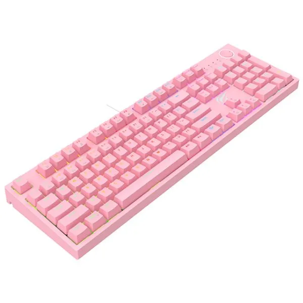 Teclado mecánico RGB rosa