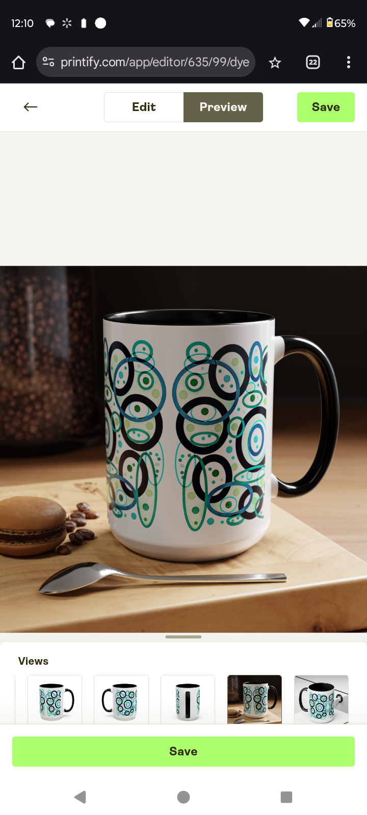 Abstract Artistic Ceramic Mug by KP