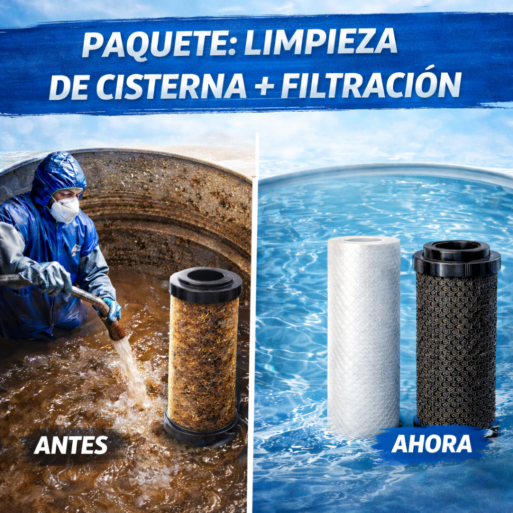 Limpieza de Cisterna + Sistema de Filtración (Paquete Integral)