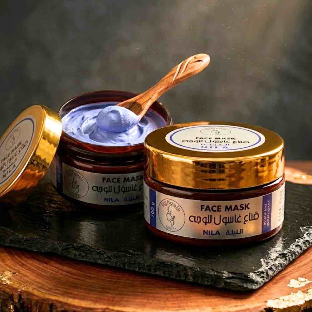 قناع غاسول الوجه بالنيلة الزرقاء