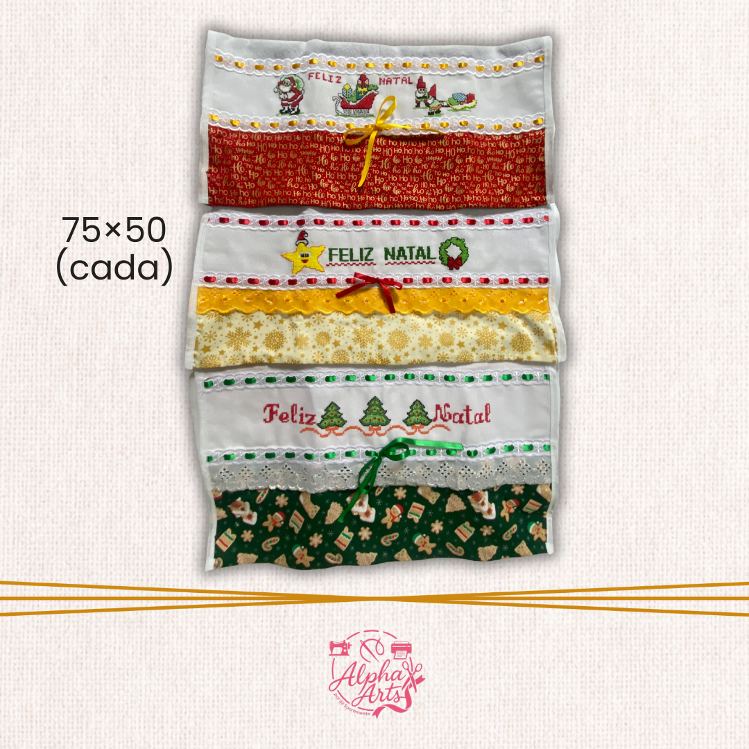 Kit 3 Panos de Prato Decorados de Natal em Oferta