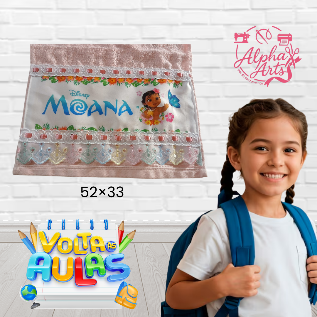 Toalha de Mão Escolar Estampa Digital – com Nome e Desenho