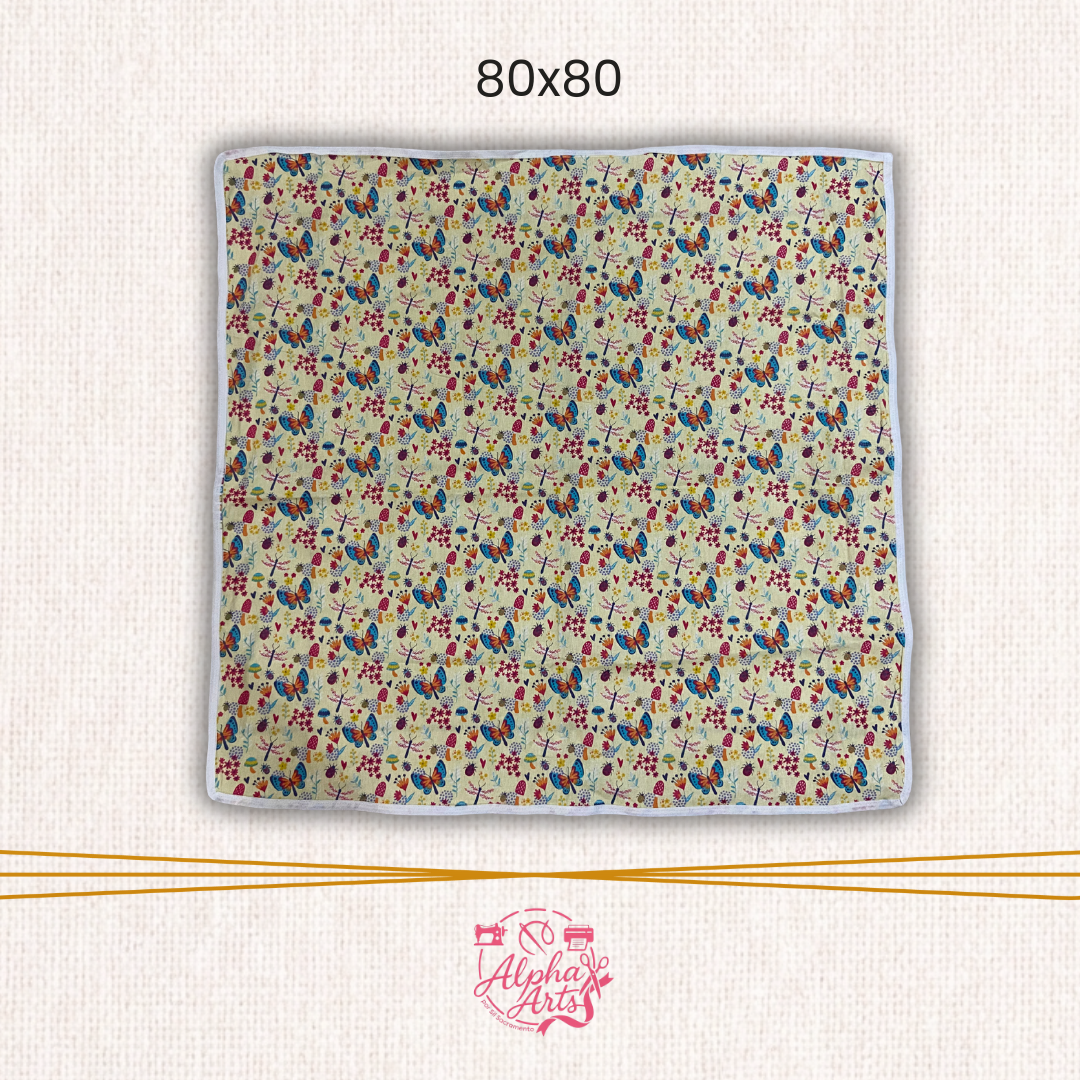 Pano de Cozinha Estampado Grande — Fogão e Mesa | Borboletas Amarelo