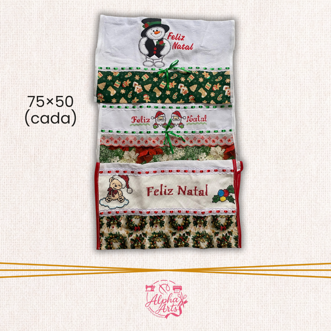 Kit 3 Panos de Prato Decorados de Natal em Oferta