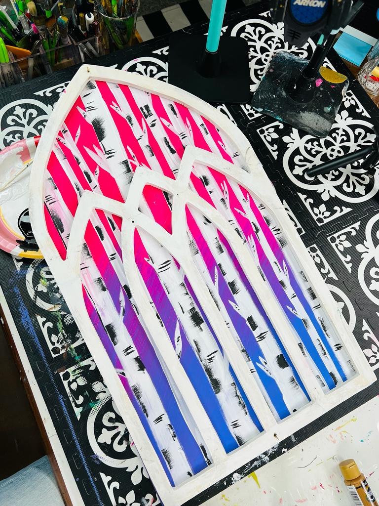 Hand-Painted Stained Glass Style Wall Art