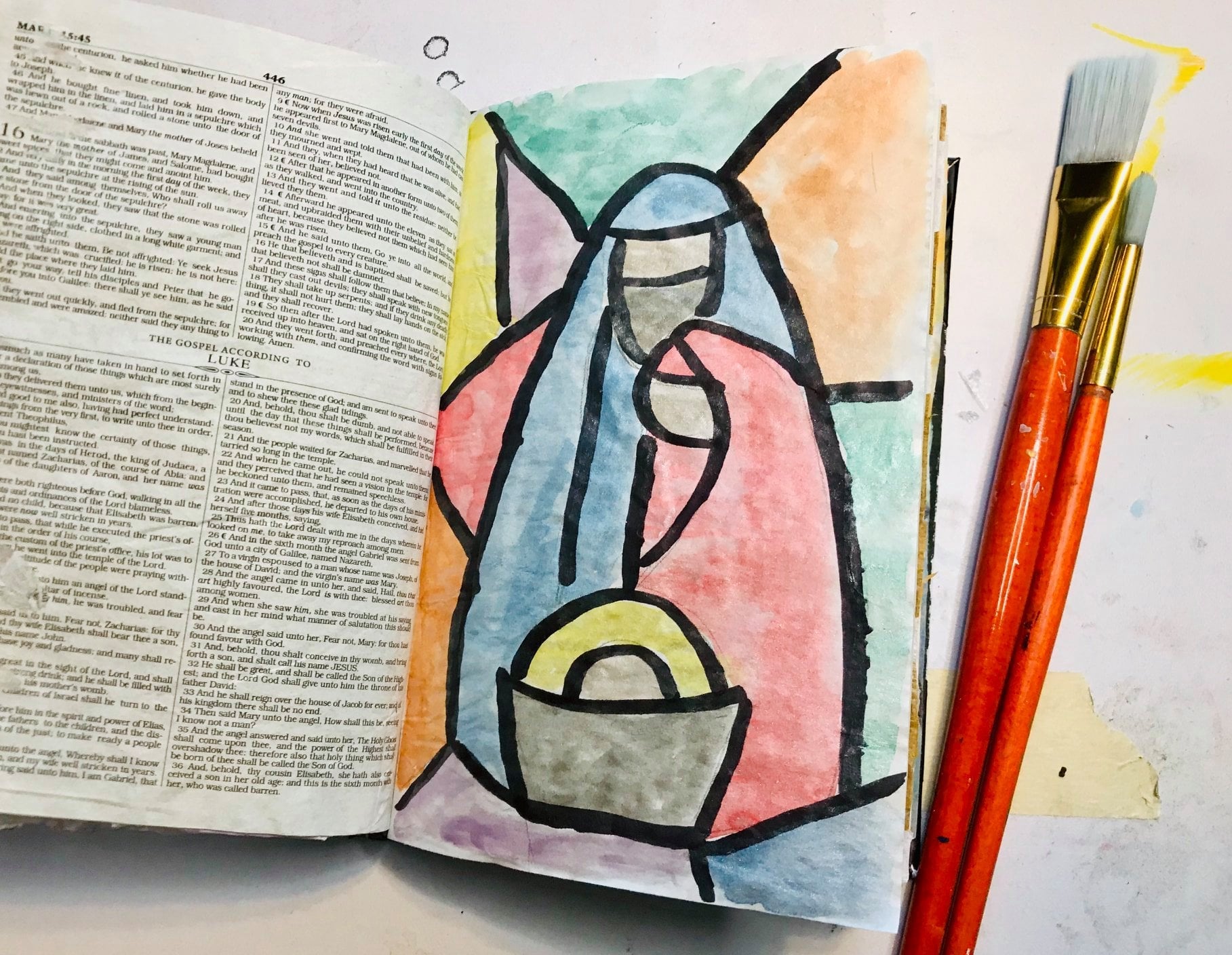 Hand-painted Bible Art Journal