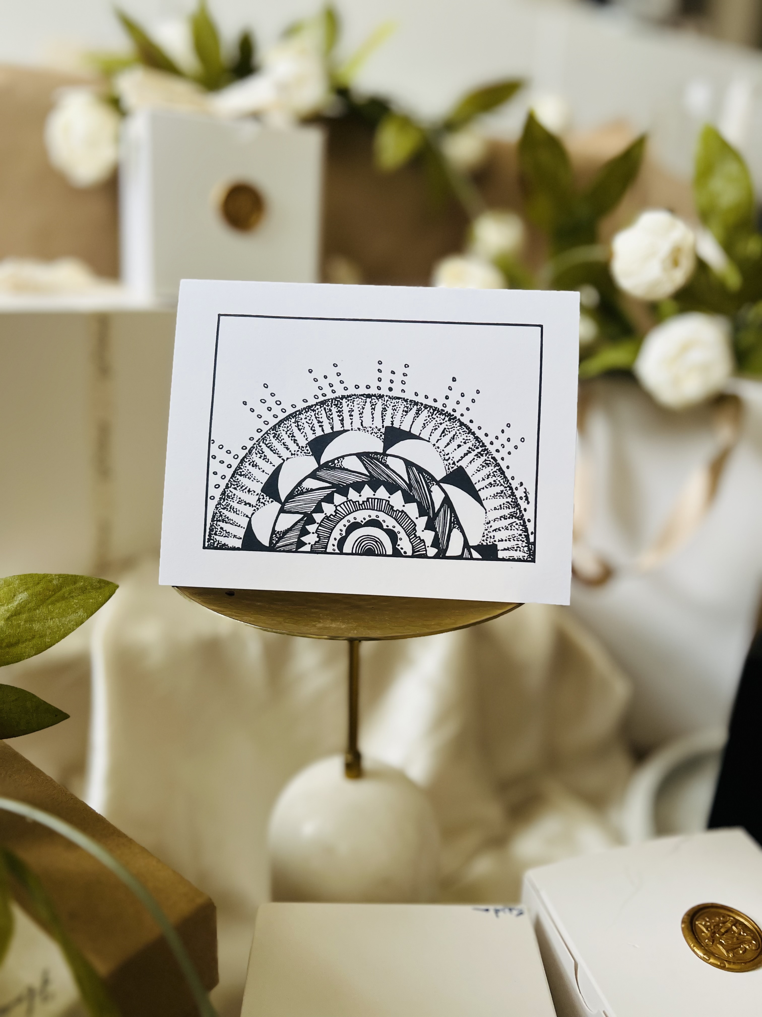 "Sunburst" Vintage Blank Card and Wall Art