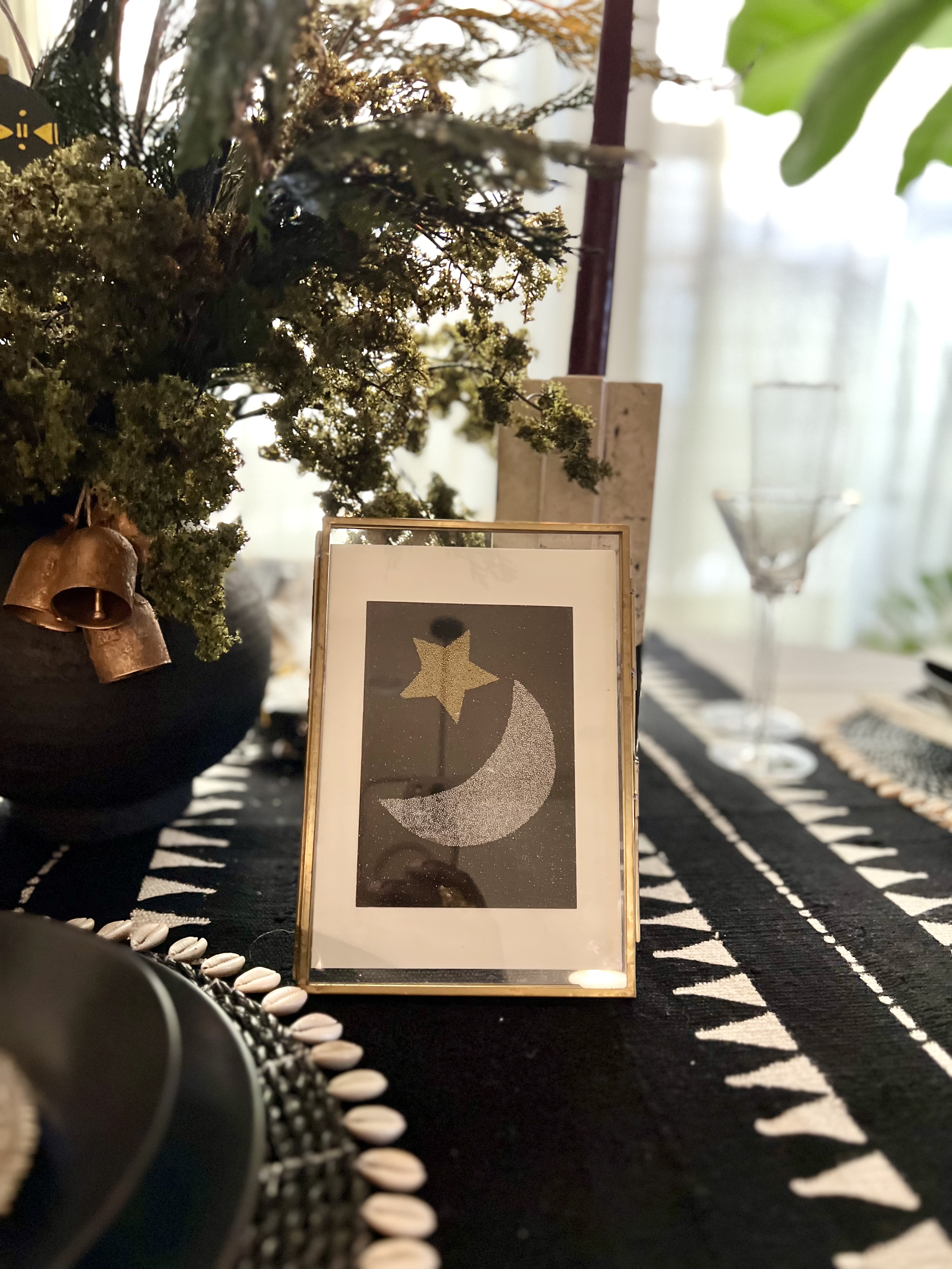 Moon and Star Greeting Card and Wall Art