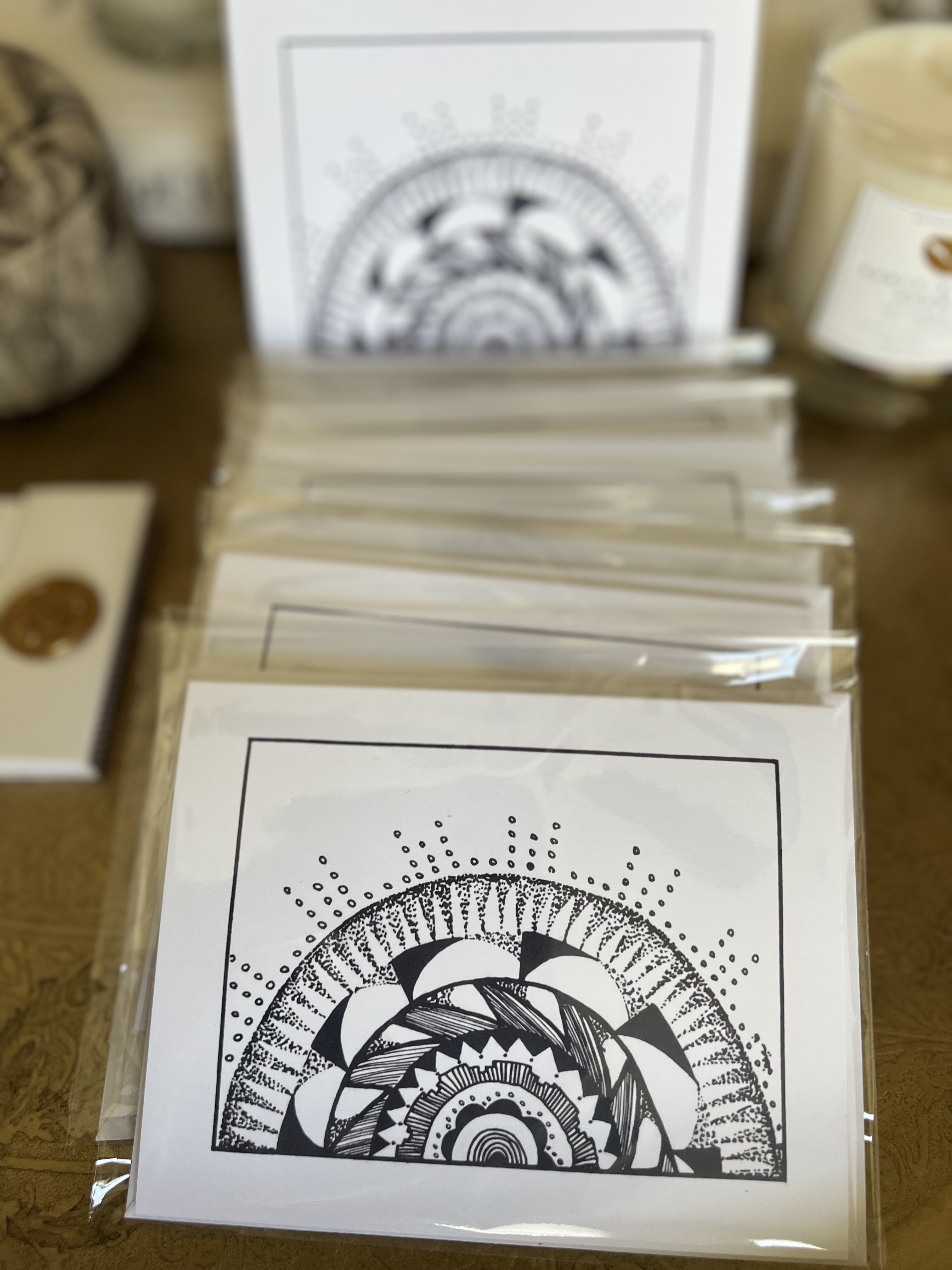 "Sunburst" Vintage Blank Card and Wall Art