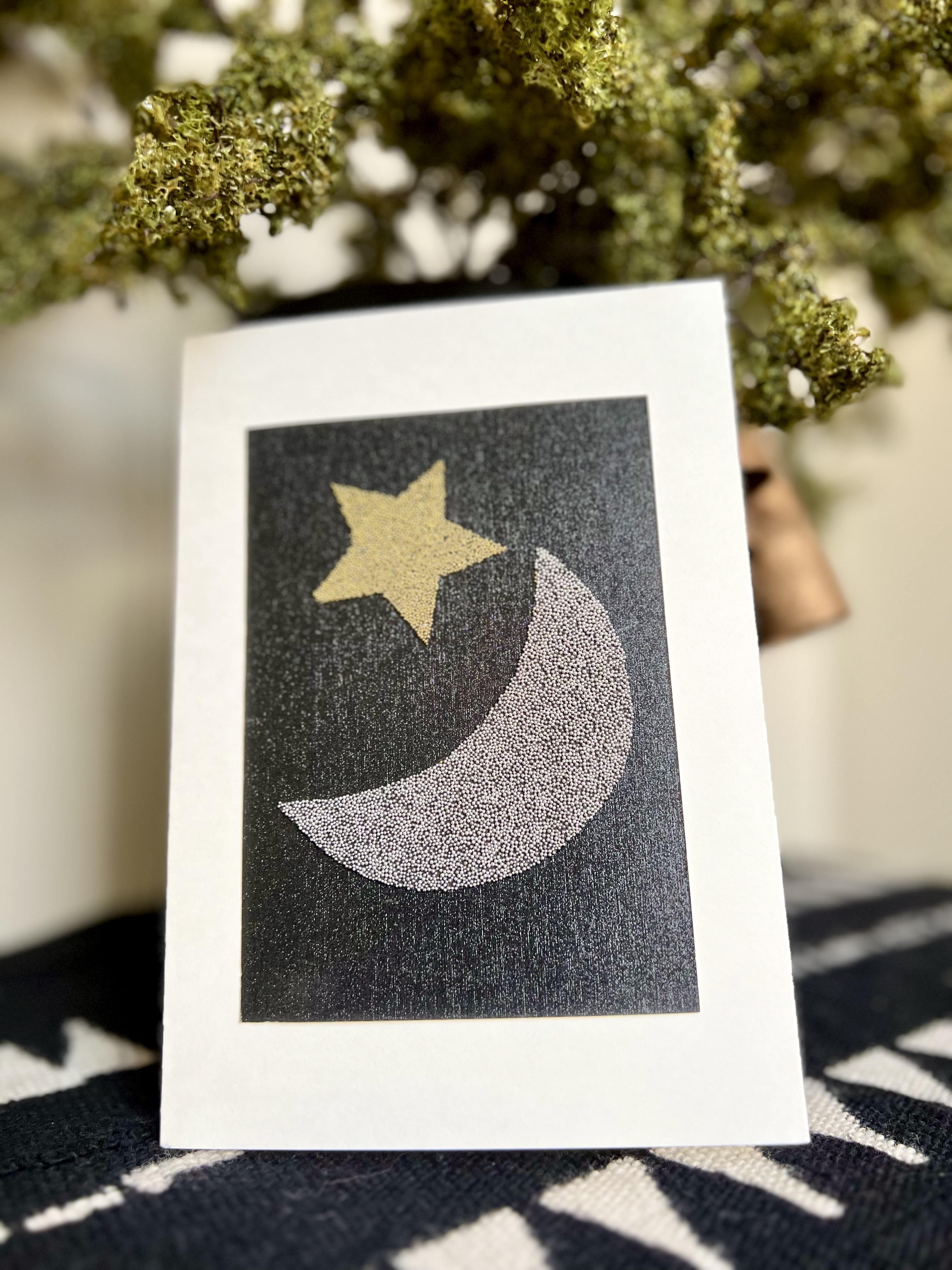 Moon and Star Greeting Card and Wall Art