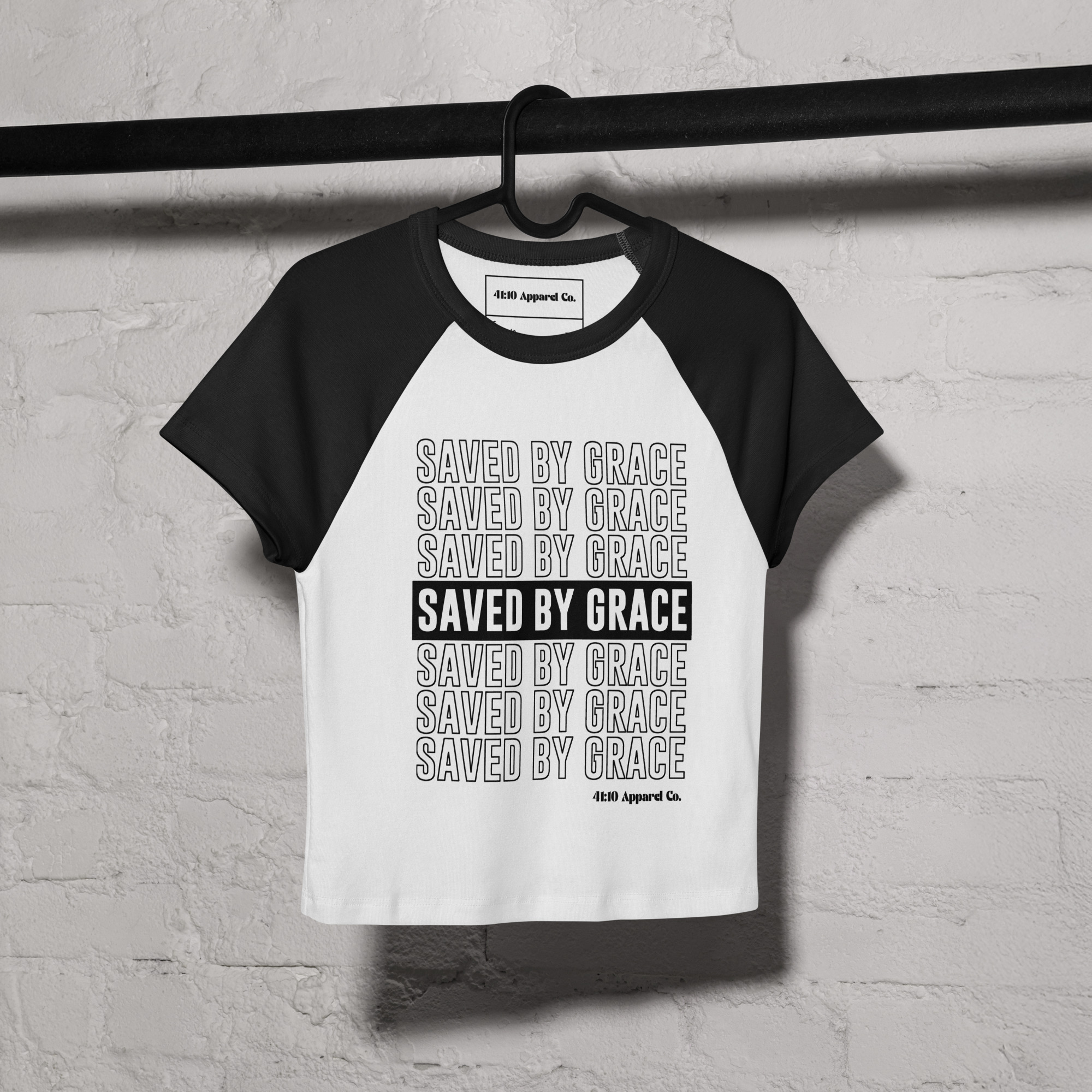 Saved by Grace Women’s micro rib raglan baby tee