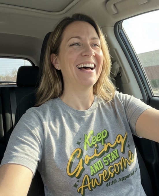 Keep Going and Stay Awesome premium heavyweight tee