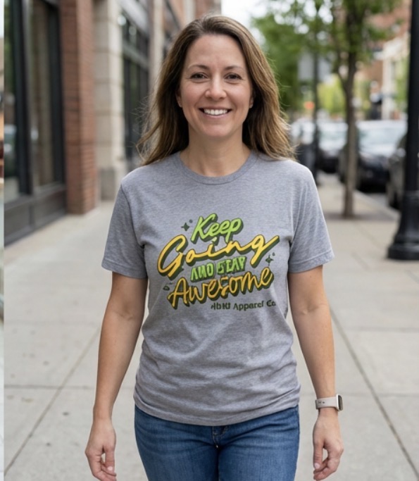 Keep Going and Stay Awesome premium heavyweight tee