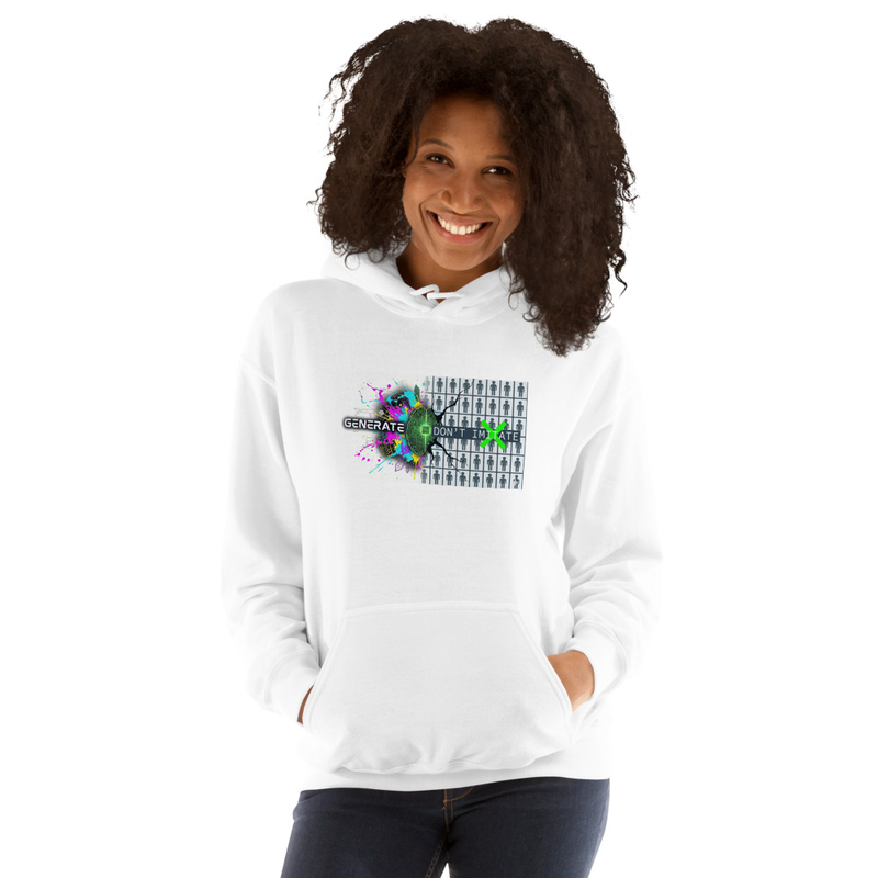 Graphic Print White Hoodie