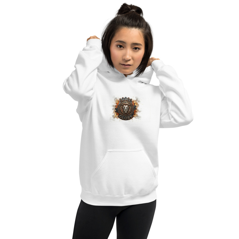 White Hoodie with Logo Print