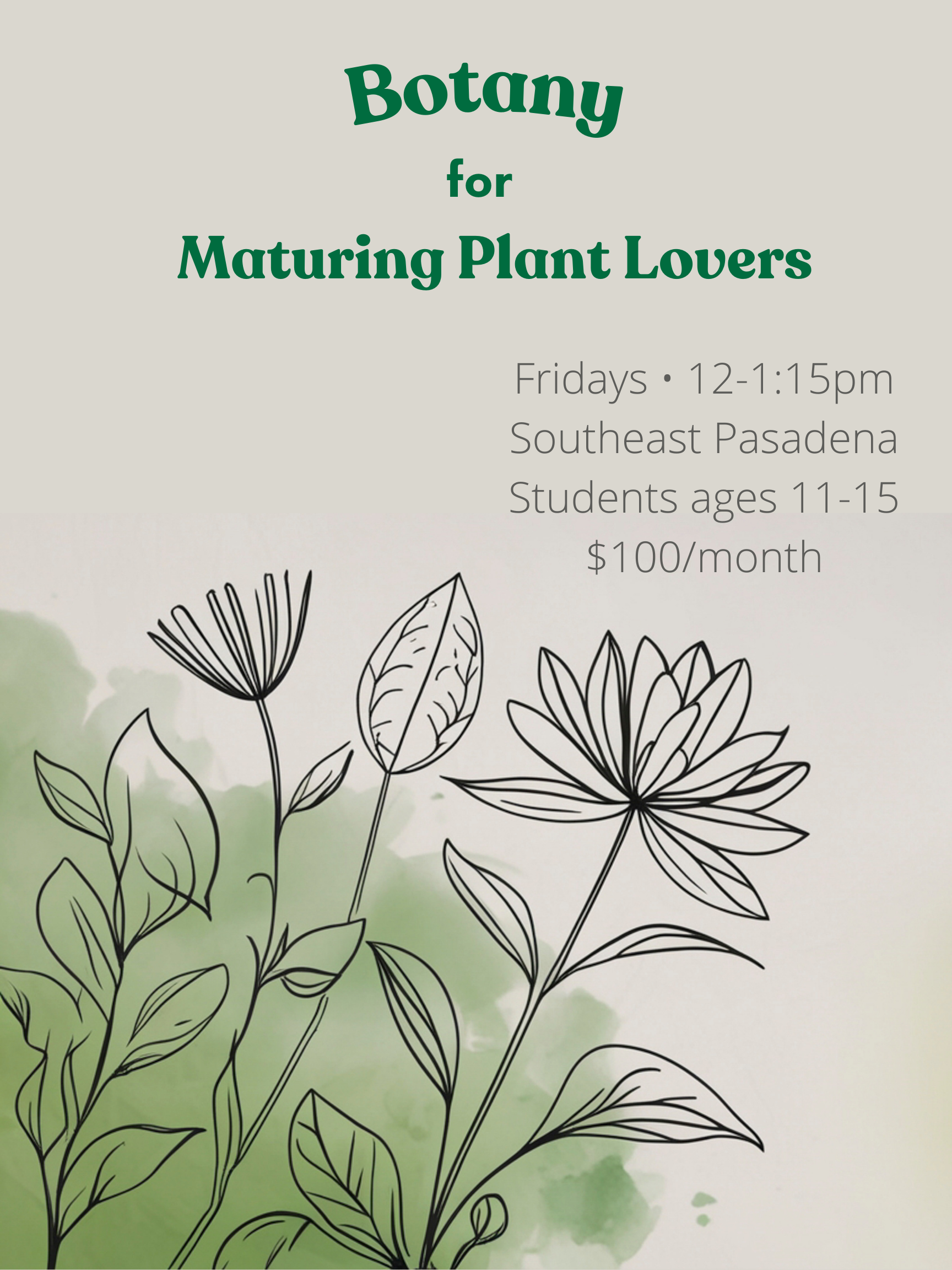 Botany for Maturing Plant Lovers- March