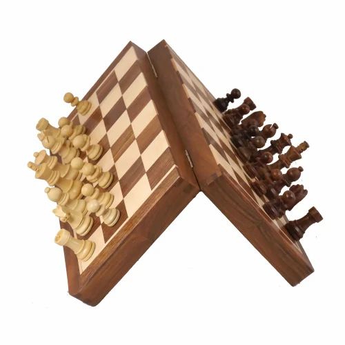 12'' Wooden Magnetic Folding Self Storage Chess