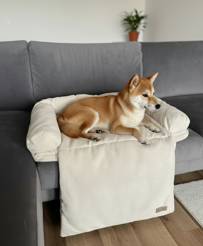 2-in-1 Dog Bed Travel Bag - Beige
