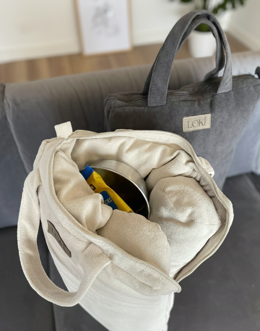 2-in-1 Dog Bed Travel Bag - Beige