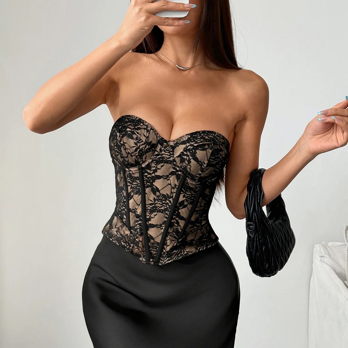 Elegant Black Lace Corset
