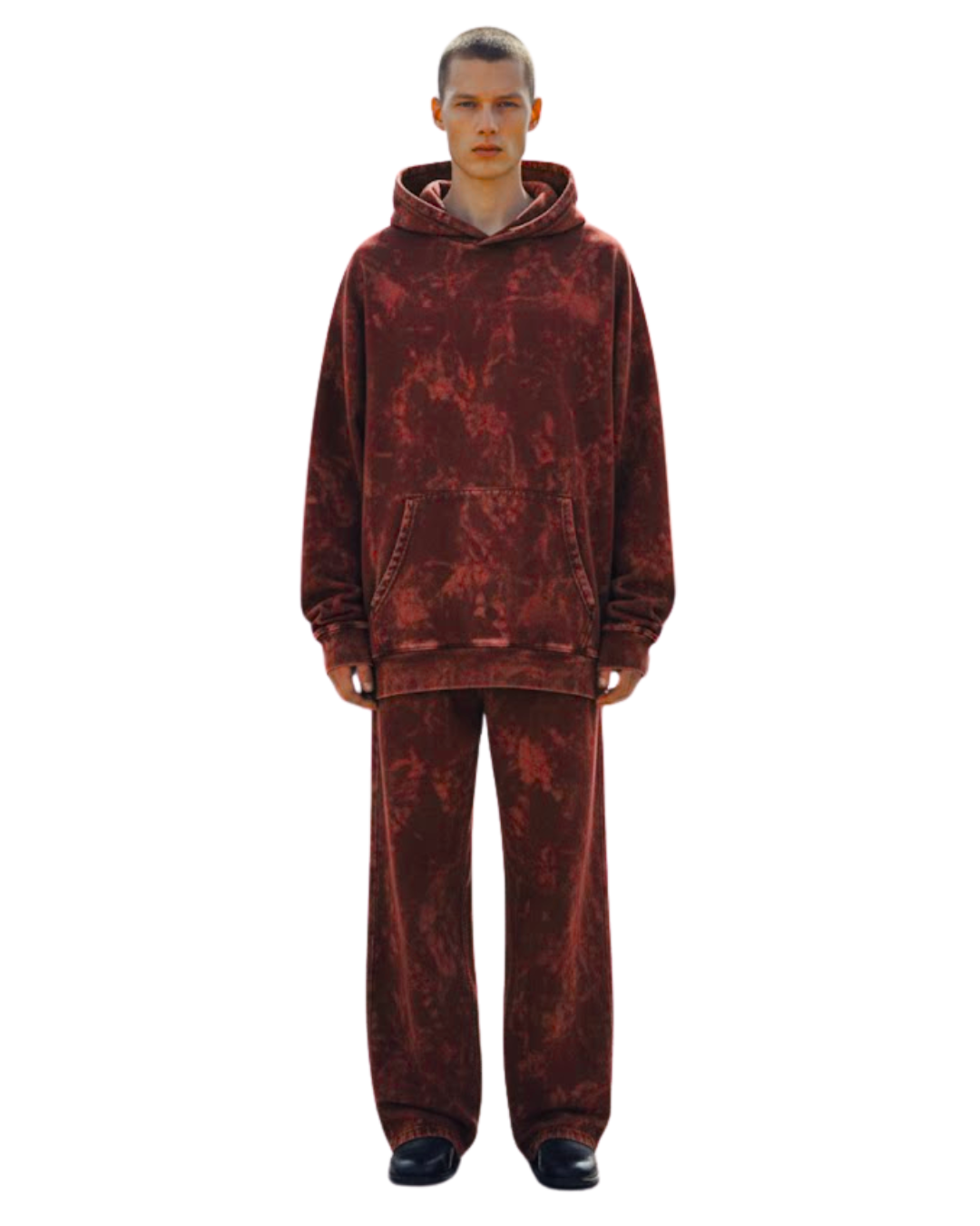 Royal Garnet | Maroon Acid-Wash Hoodie