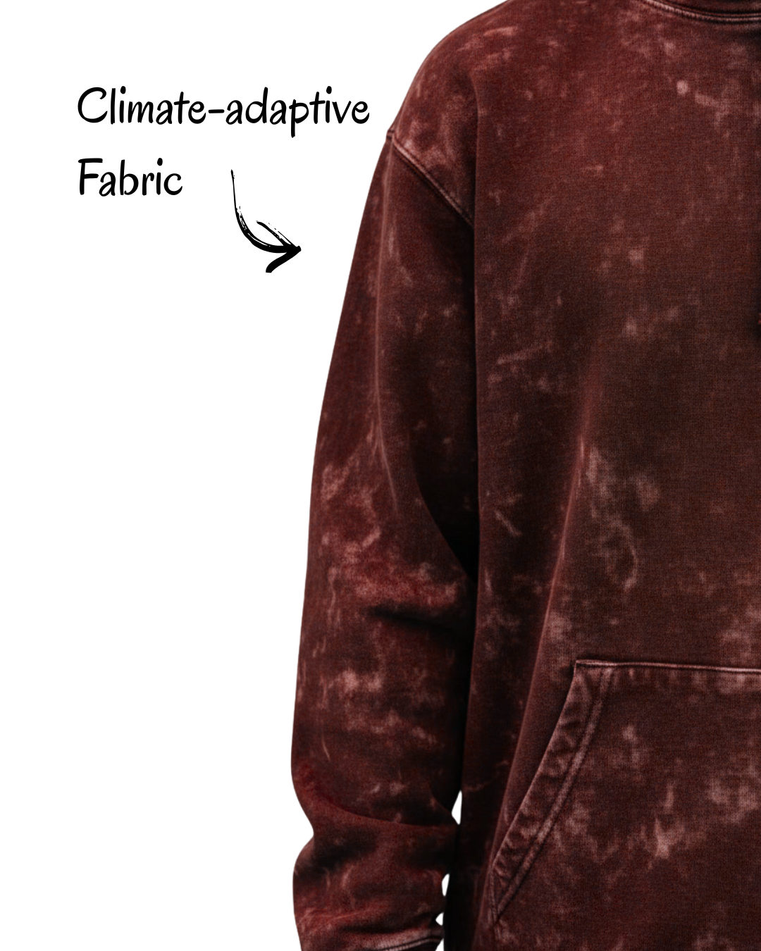 Royal Garnet | Maroon Acid-Wash Hoodie