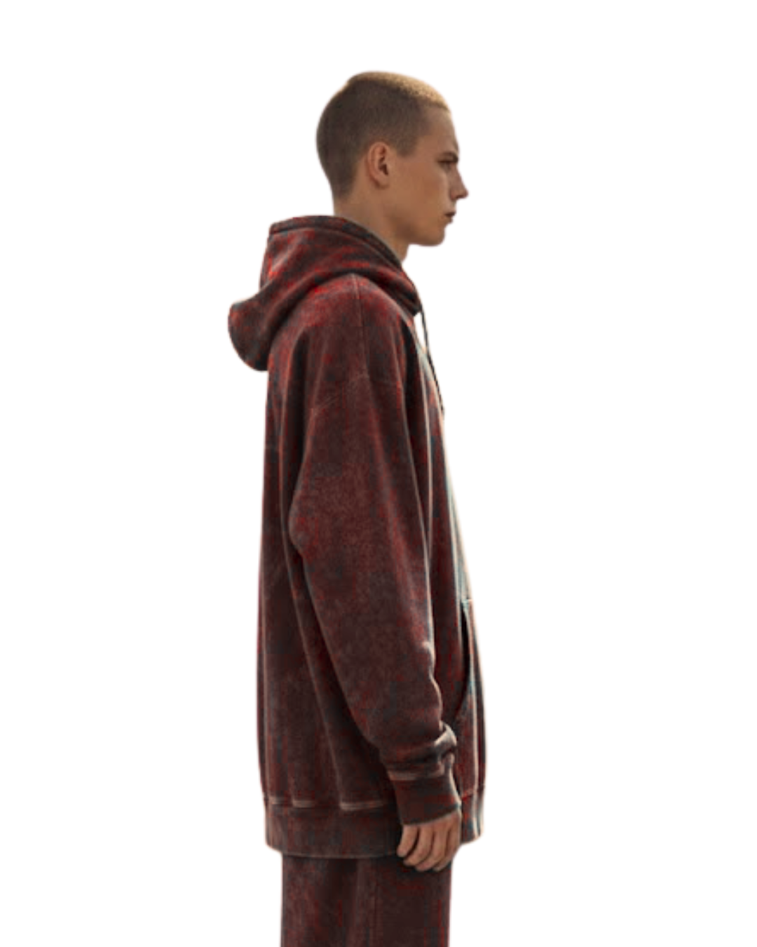 Royal Garnet | Maroon Acid-Wash Hoodie